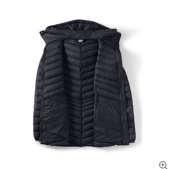 Lands’ End Women’s Wanderweight Packable Down Hooded Jacket - Picture 3 of 11